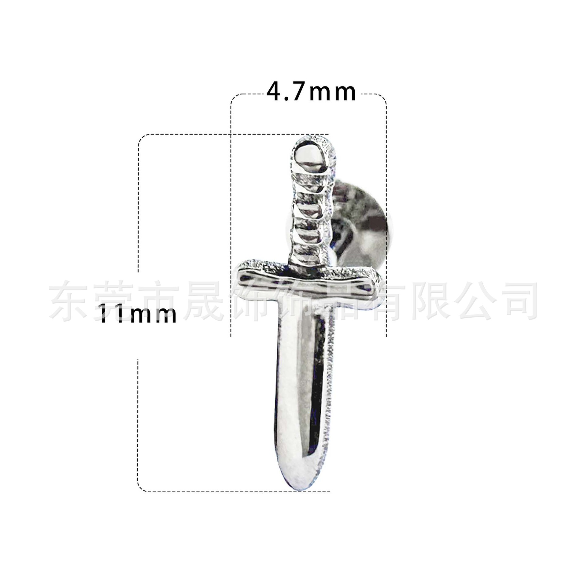 F136 Titanium 匕首 Labret Stud Ear Stud Nose Stud 欧美 Cross 剑 G23 Implant Grade Titanium Piercing Jewelry Accessories