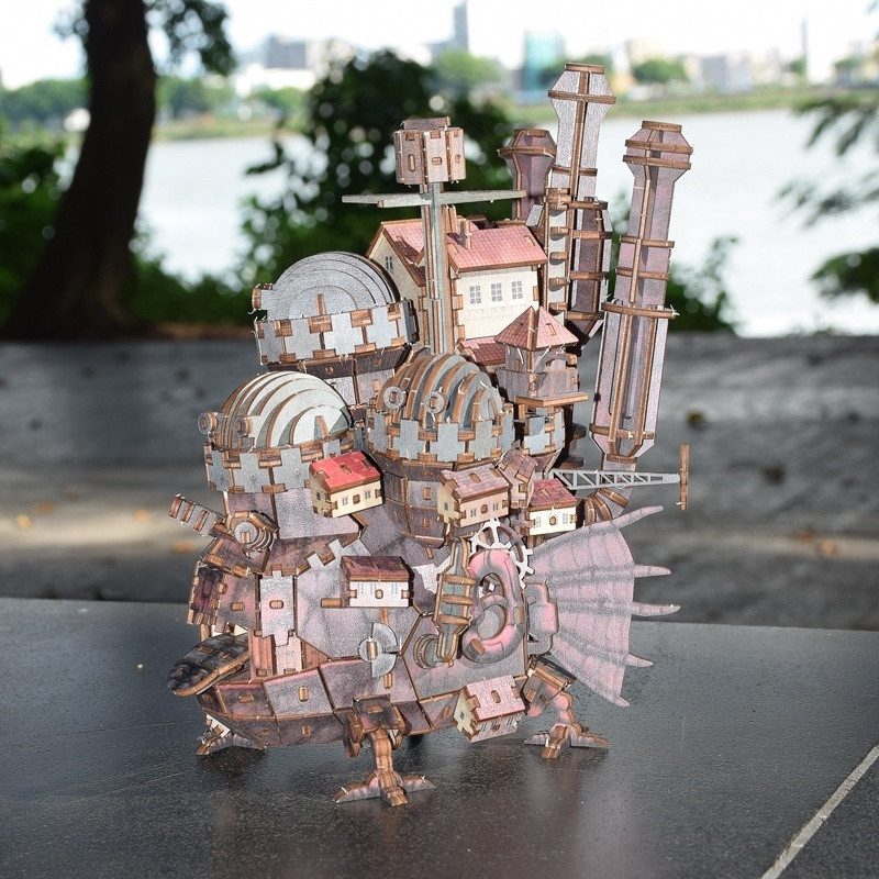 Studio Ghibli Howl's Moving Castle 3D Wooden Puzzle Kit ki-gu-mi