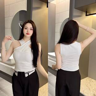 324 Fashionable Irregular Cross Beautiful Back Underwear Fixed Breast Pad All-in-One Vest Hot Girls Wear Inside and Out Tops