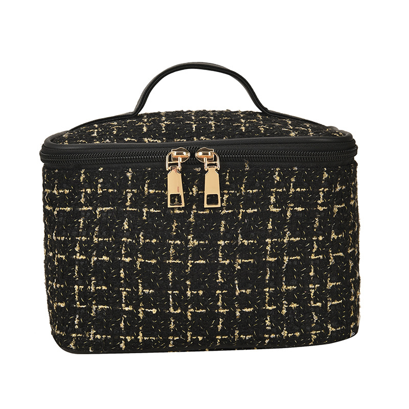 Neceser de Cuadros de Lana - Gran Capacidad, de Algodón, para Aseo (Venta al por Mayor)