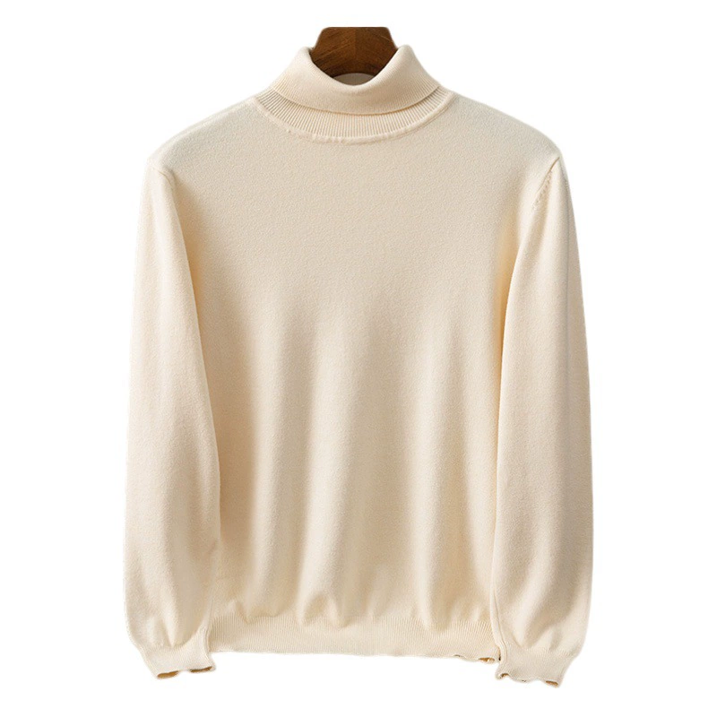 Осенне-зимний мужской пуловер с высоким воротником и лацканами, повседневный деловой трикотаж, свободный модный однотонный трикотаж с длинными рукавами