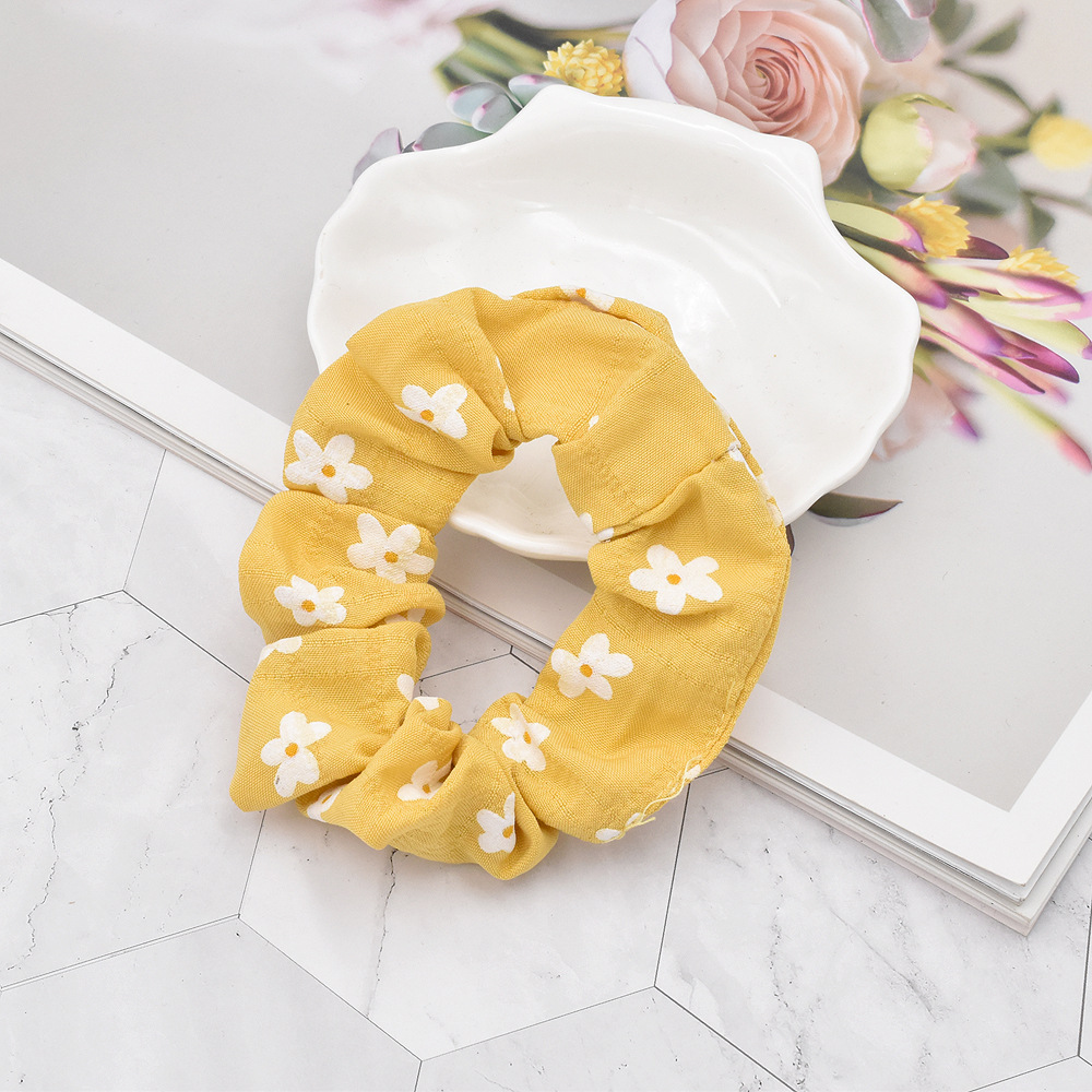 Korean Style Flower Print Fabric Hair Scrunchies display picture 3