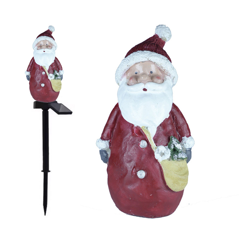 Luces de suelo de muñeco de nieve y Papá Noel con energía solar