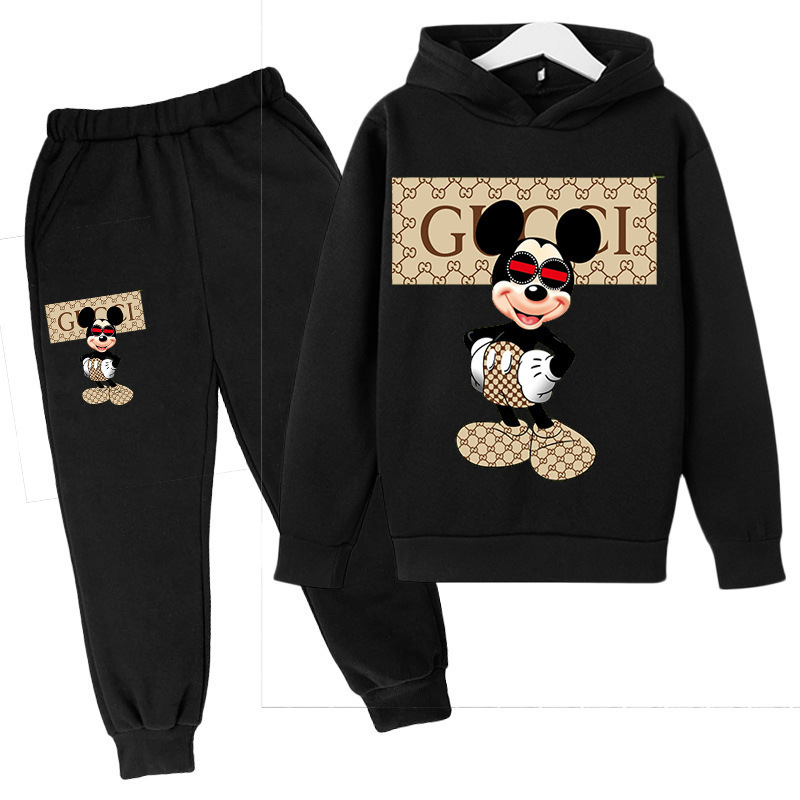 Cross-Border Disney Genuine Mickey Mouse Sweatshirt and Sweatpants Set 2025 New Children's New Year's Outfit Casual Set