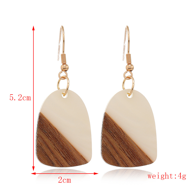 Fashion Geometric Wood Plating Women's Drop Earrings 1 Pair display picture 1