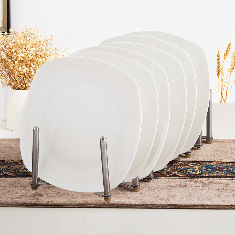 8inch Bone China Plate Set, Western-Style Dinner Plates, Deep Plates, Soup Plates, Household Round and Square Ceramic Plates, Pure White, Set of 4 8inch Bone China Plate Set, Western-Style Dinner Plates, Deep Plates, Soup Plates, Household Round and Square Ceramic Plates, Pure White, Set of 4