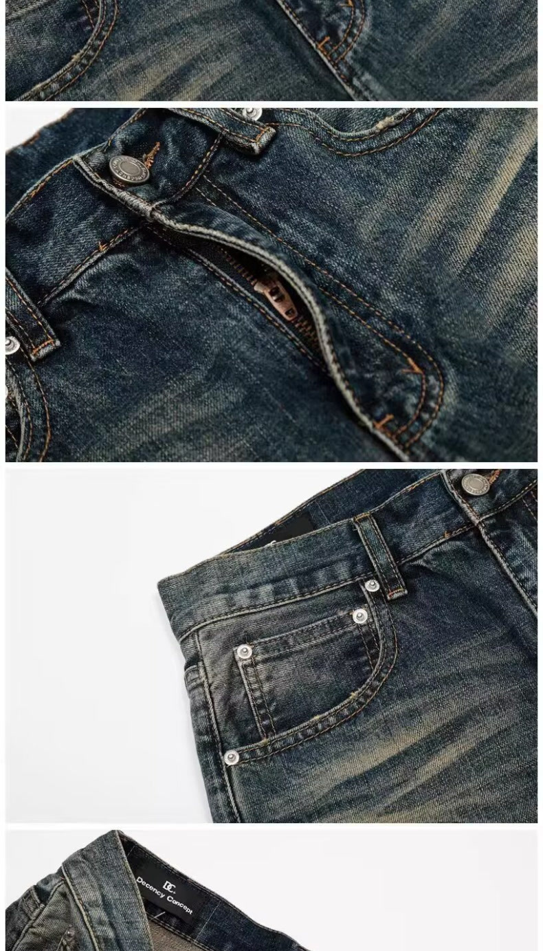 Unisex Retro Washed Distressed Whiskered Jeans 2025 Loose Wide Leg Midweight Straight Pants Versatile Trousers for All_mkmklike.com