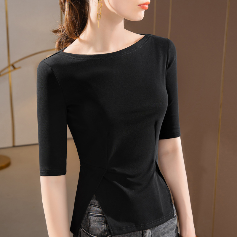 Camiseta de manga media para mujer 2023 Camiseta de media manga para mujer nueva y elegante camiseta de media manga para mujer