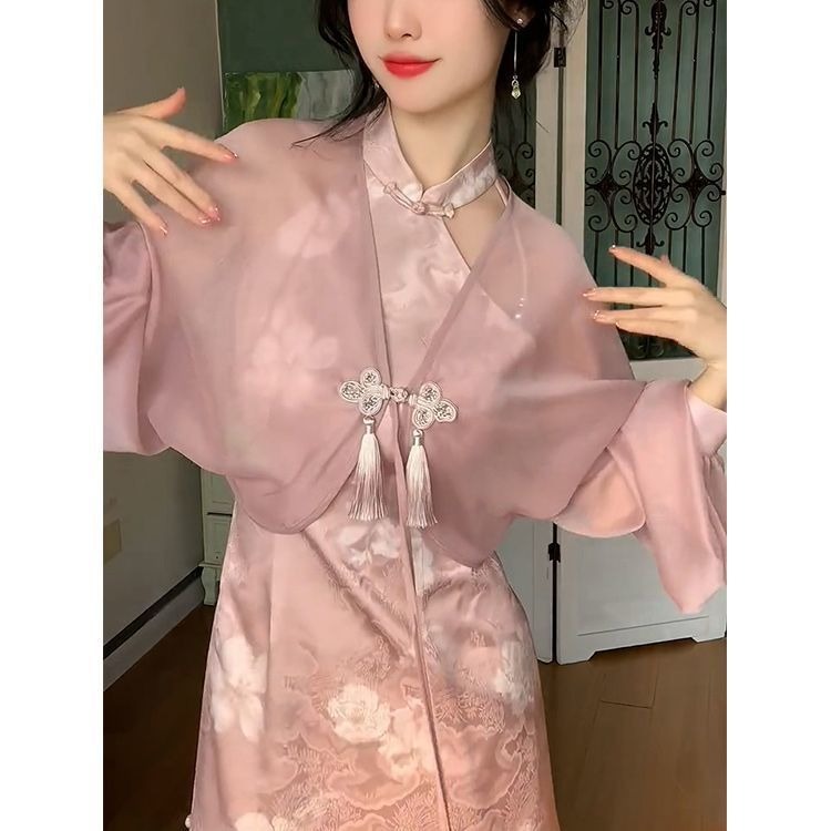 2023 Summer New Arrival Tea Break French Tea Elegance Chinese Style High-End New Chinese Style Sophisticated Purple Dress