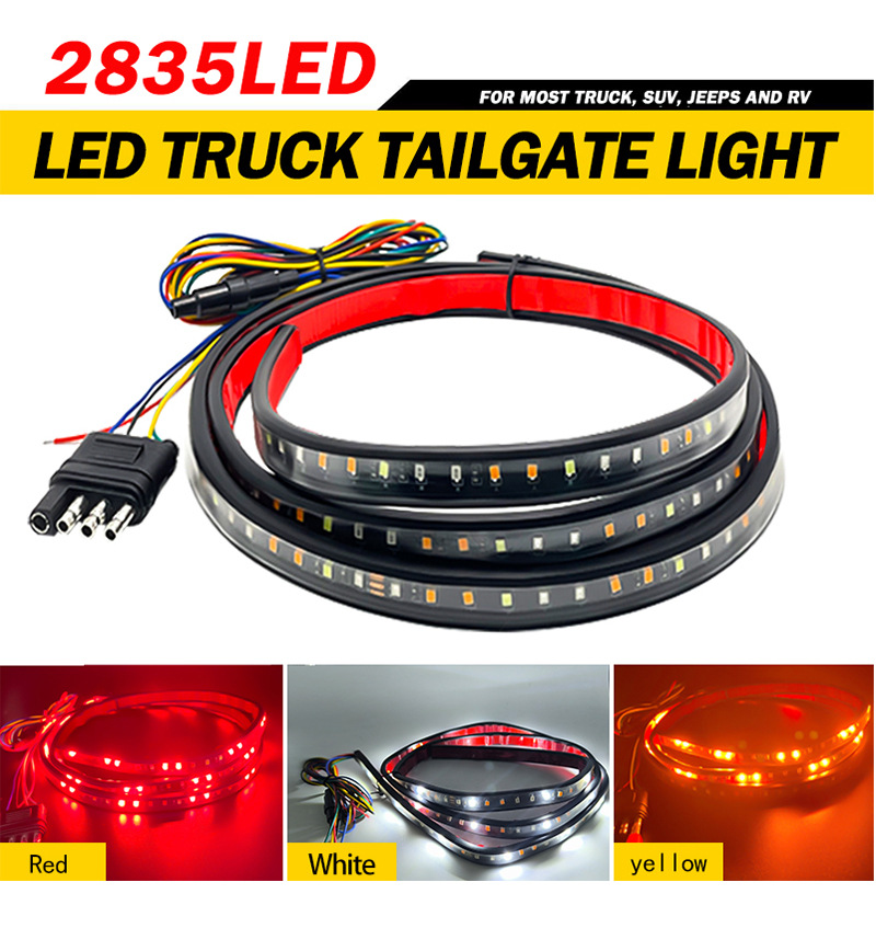Cross-Border Hot-Selling Car Trunk Lights, Pickup Truck Lights, Multi-Function Warning Lights, Rear Brake Streamer Lights, Car Modification