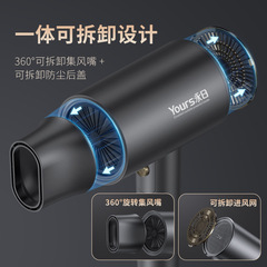 New Day Home Hair Dryer with Blue Light Integration, Foldable, High Wind Power, Overheat Protection, and Constant Temperature Hair Dryer