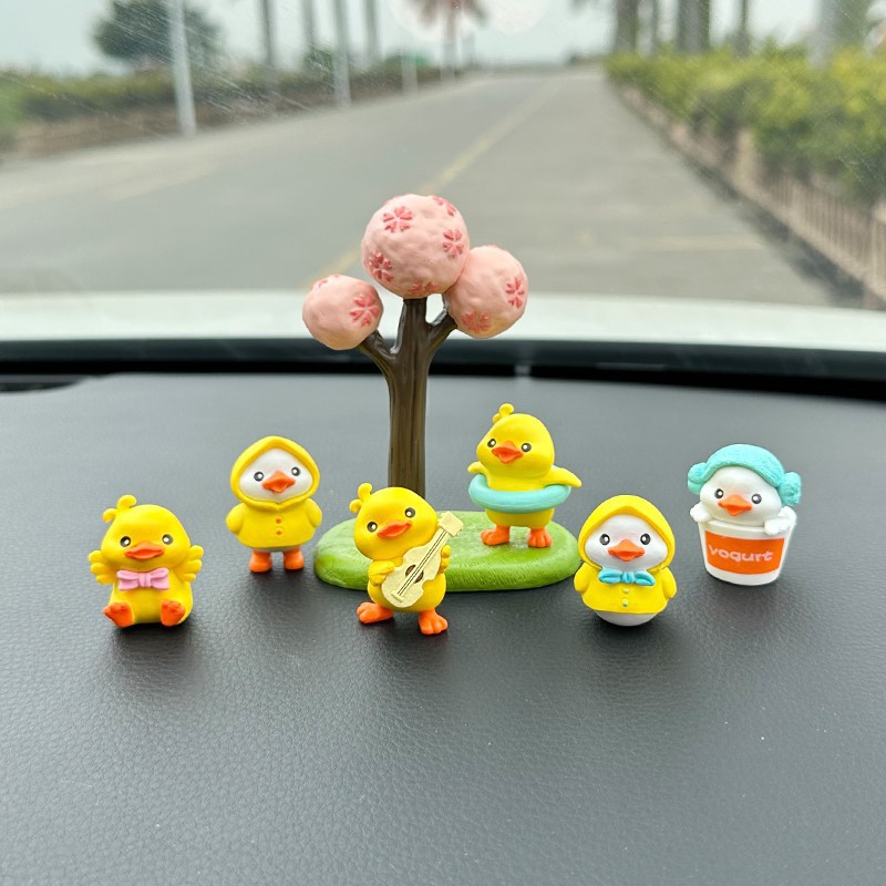 Lindo pato de dibujos animados decoración interior del coche consola central pantalla decoración del coche decoración creativa al por mayor