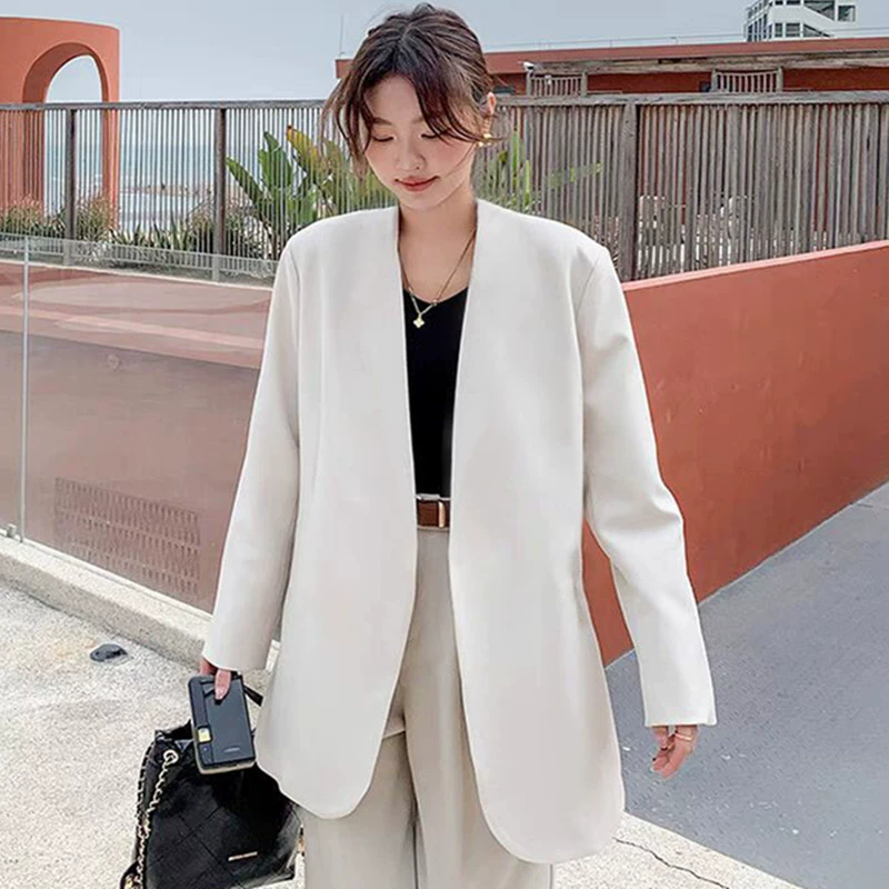 Женский профессиональный костюм весна-осень 2025, новый стиль, лёгкий, зрелый стиль, стиль богини, новый повседневный костюм-пиджак цвета кремового белого