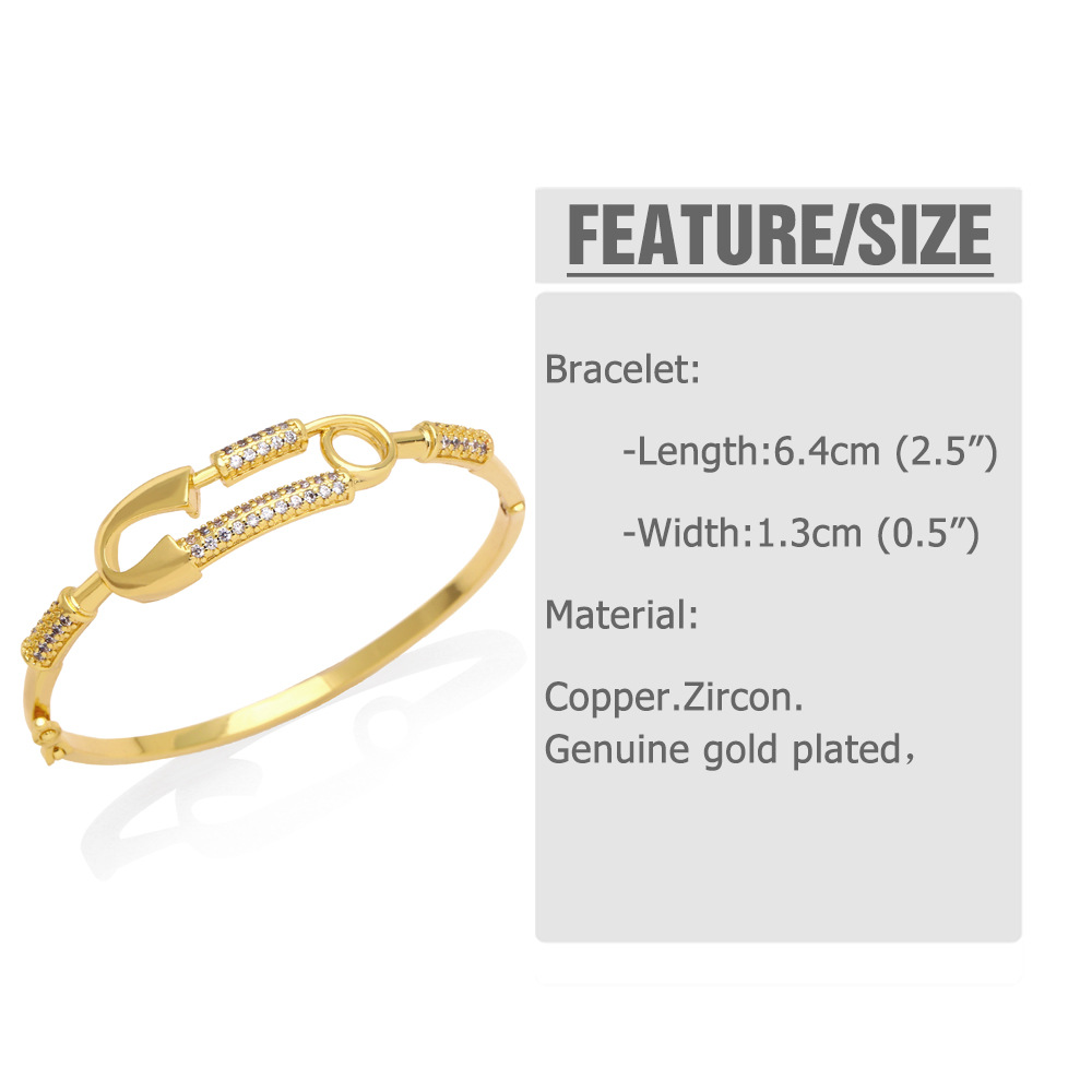 Fashion Geometric Zircon-Embedded Heart Wristband Bracelet Wholesale