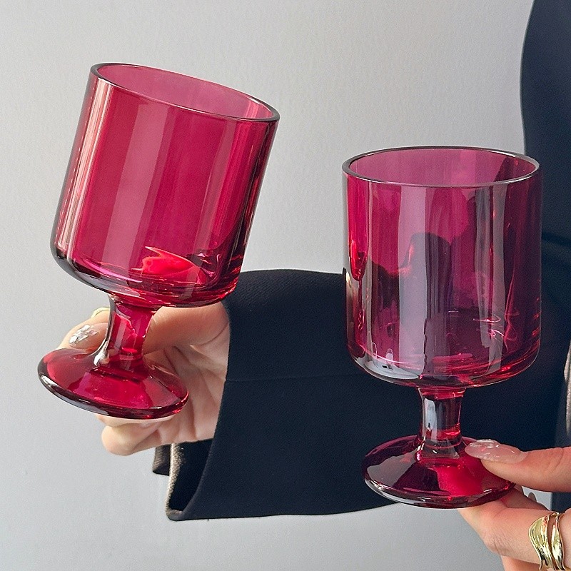 Niche retro rosa taza de yogur taza de champán taza de vino taza de agua taza de jugo taza de whisky taza