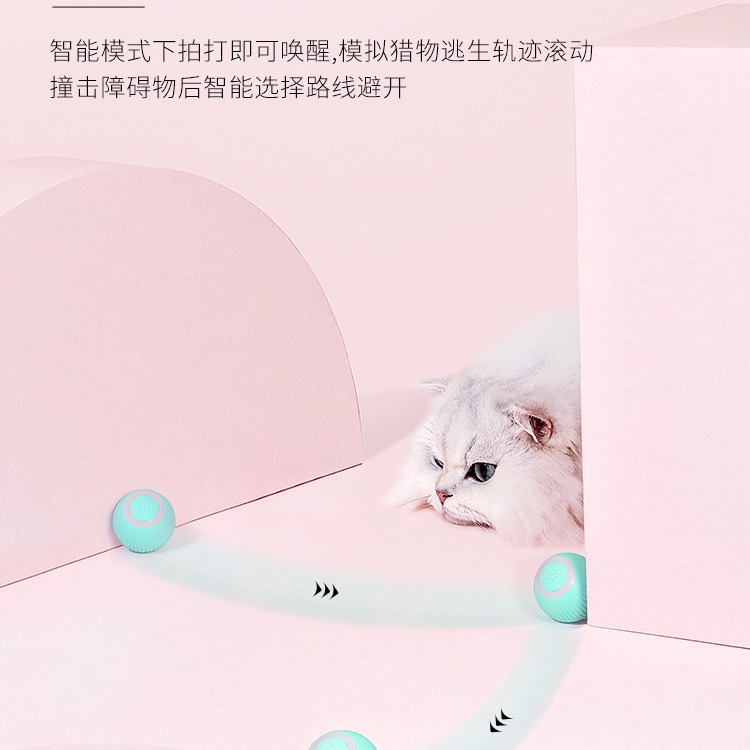 Selección estricta de gravedad del gato bola rodante inteligente Bola de gato divertido gato menta sonido de molienda resistente a los mordiscos auto-Hola alivio gato tapado juguete