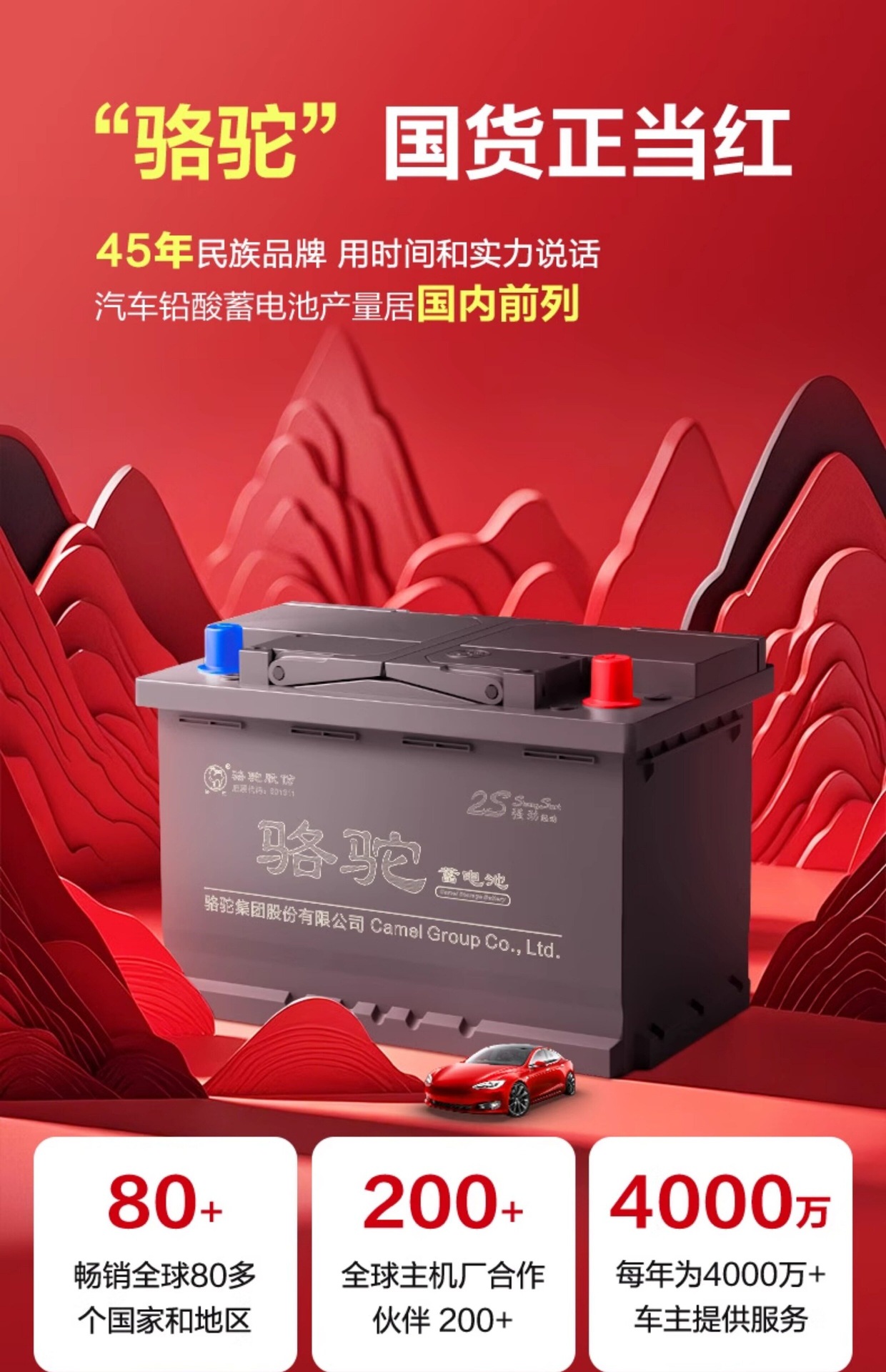 Camel Brand Battery L2400 Original for Volkswagen Lavida, Sagitar, Buick Excelle, Official 12V 60Ah Car Battery