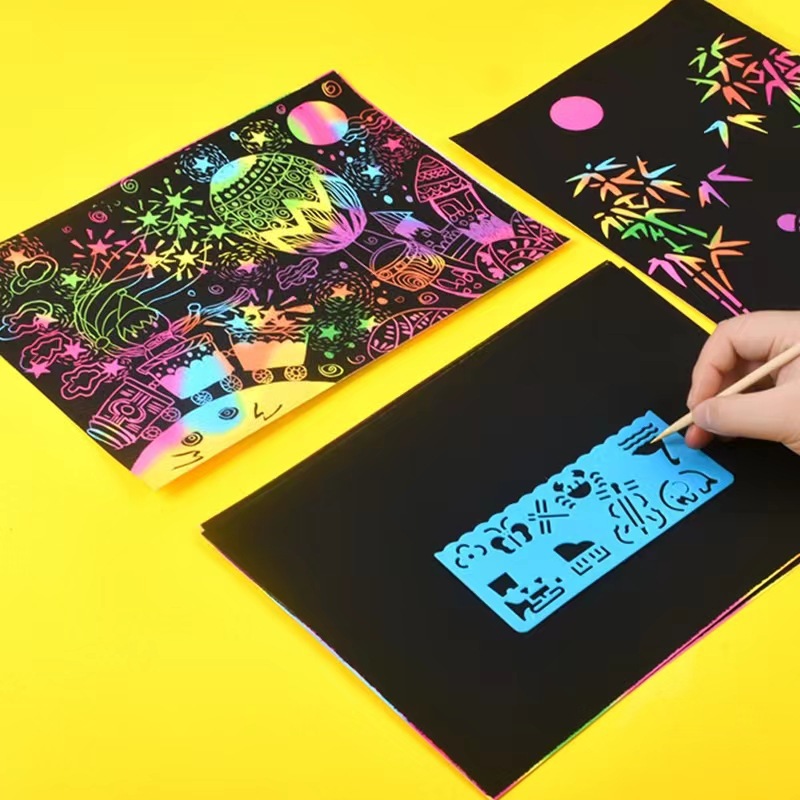 【跨境代发】大号DIY刮画炫彩手工绘画刮刮画涂鸦益智刮画纸现货-阿里巴巴