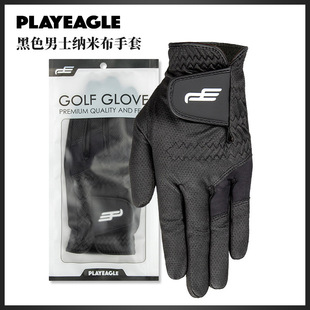 Golf Men's Non-Slip Gloves Black Breathable Left Hand 23-29 Size Playeagle Nano Cloth Gloves