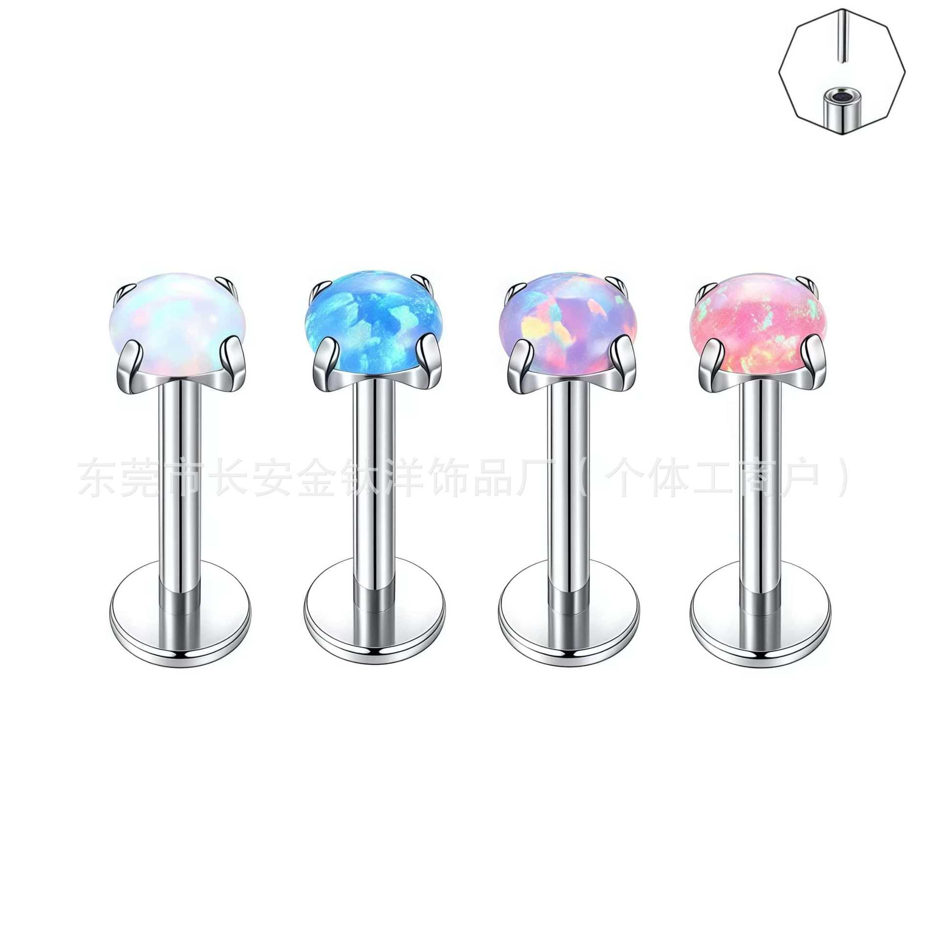 Pointed titanium steel lip stud product view