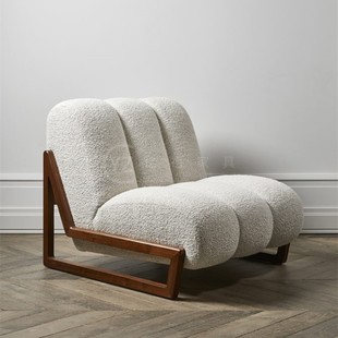 Nordic Simple Modern Solid Wood Living Room Sofa Chair Bedroom Tatami Leisure Chair Designer Creative Full Set Sofa