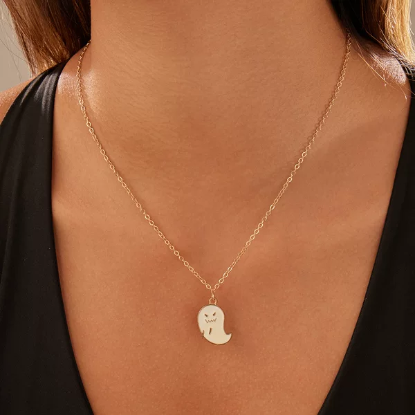 European and American Cross-Border Halloween Element Necklace Pumpkin Head Ghost Cartoon Pendant Personalized Versatile Women's Clavicle Chain Necklace