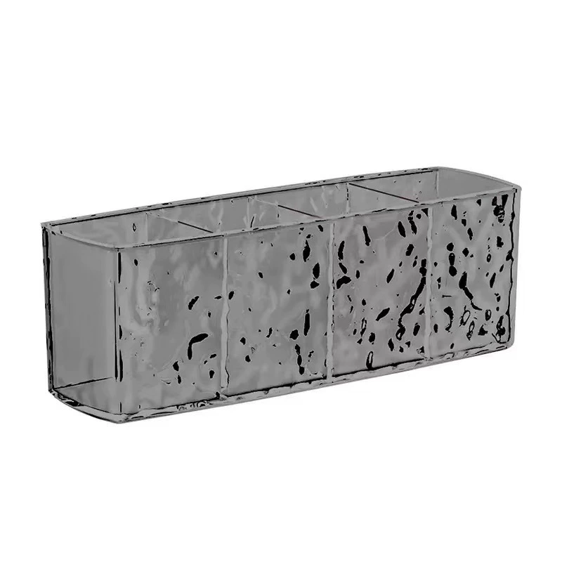 Acrylic storage box for dressing table, clear custom square organizer, textured diamond or ripple