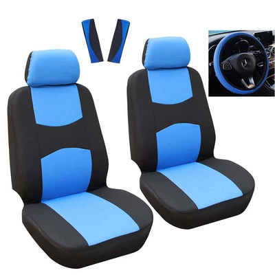 Rubber Ring Leather Steering – Universal seat cover - blue-and-black-driver-and-passenger-seats-square-guard-default-item