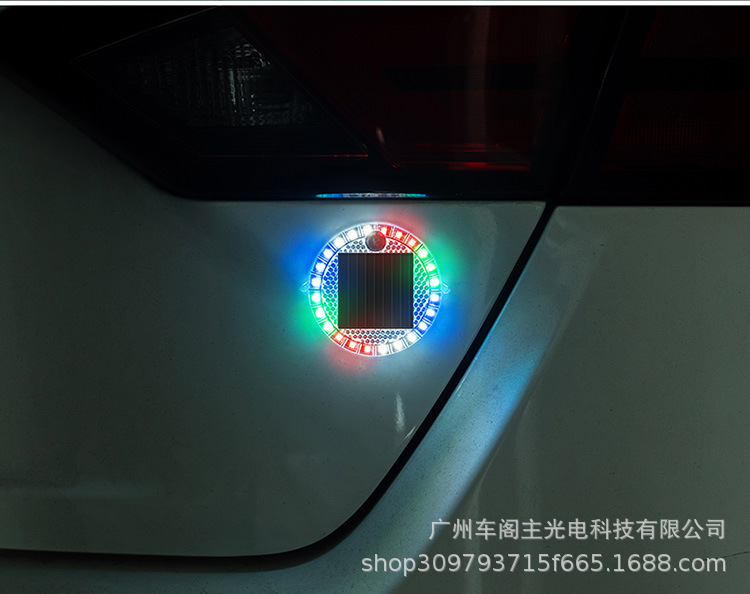 Truck Car Anti-Rear Collision Solar Warning Flash Light Led Round Night Driving Light Wiring-Free Width Indicator Light