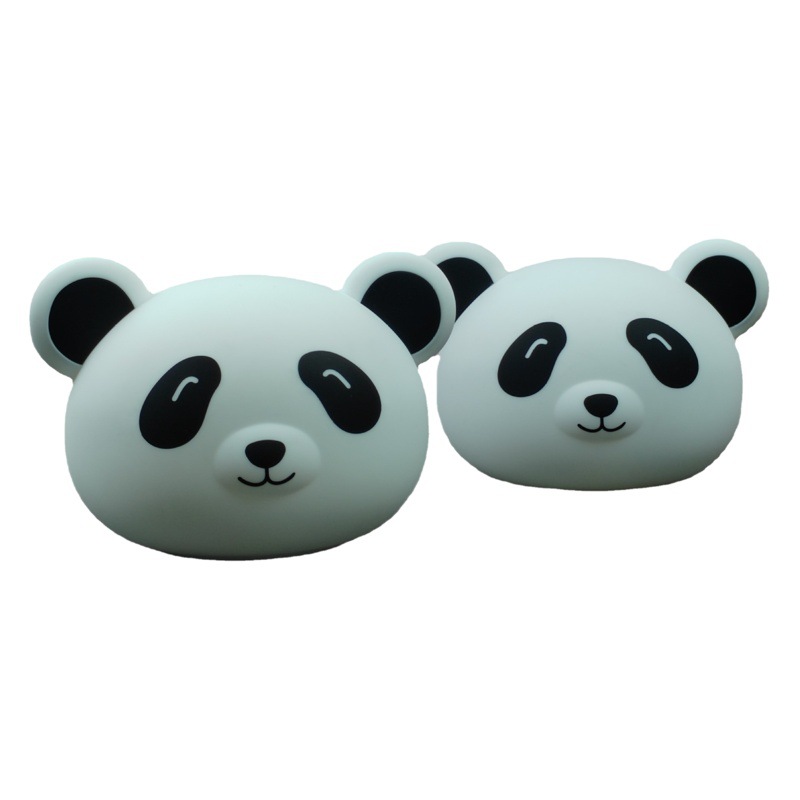 Lámpara táctil de silicona con diseño de panda de dibujos animados, estilo celebridad de internet, para dormitorio, luz nocturna recargable de goma suave, decoración para el hogar.