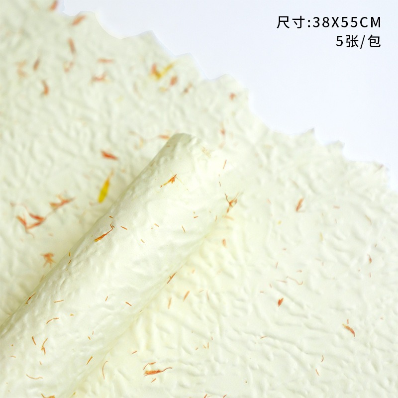 Nuevo papel de pétalo desmenuzado, papel de estilo, papel de embalaje de ramo, papel de embalaje de flores de alta calidad, papel Dongba, papel floral, lote