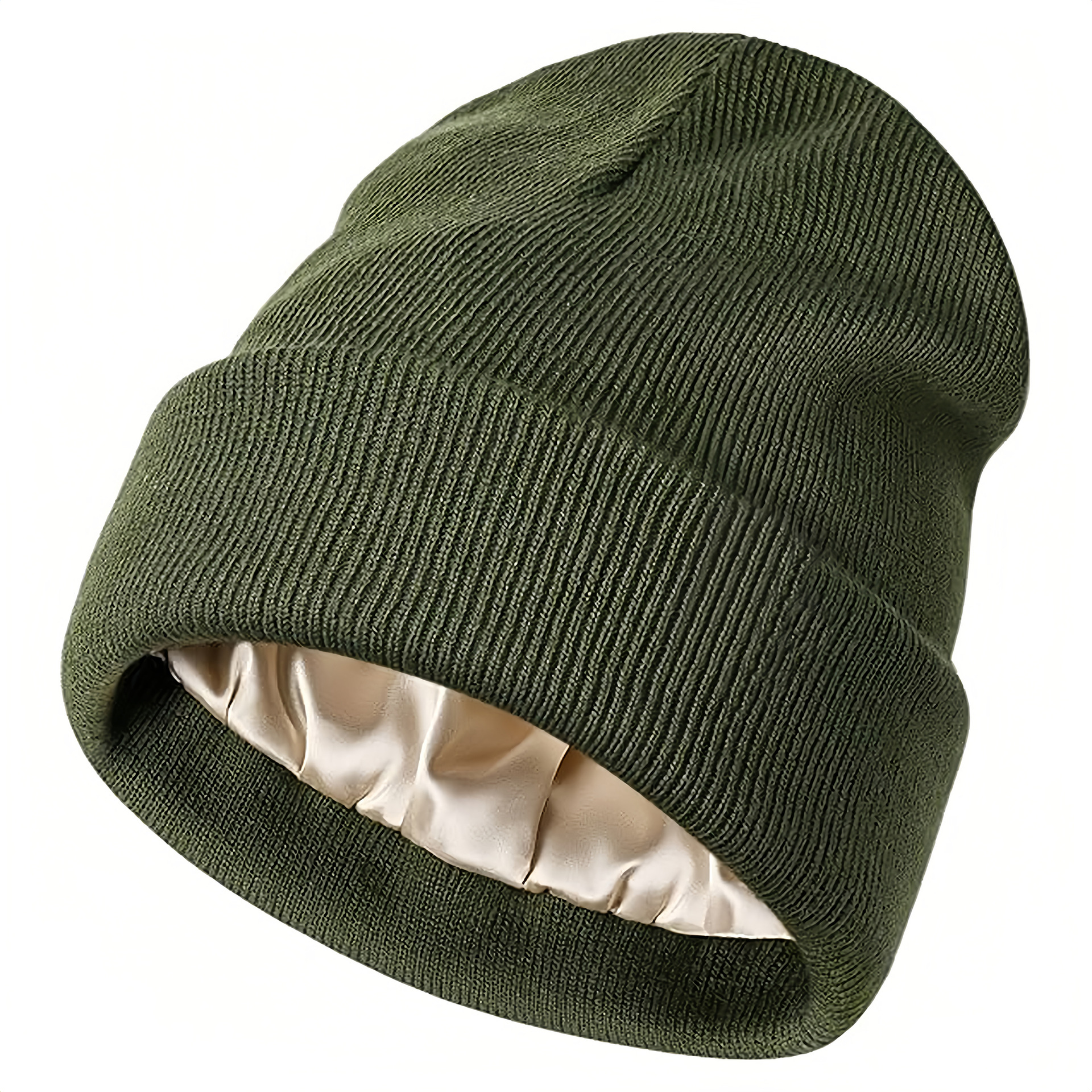 Cappello lavorato a maglia caldo in raso per protezione dei capelli da donna, stile europeo e americano, autunno inverno, nuovo, transfrontaliero_voghion.com