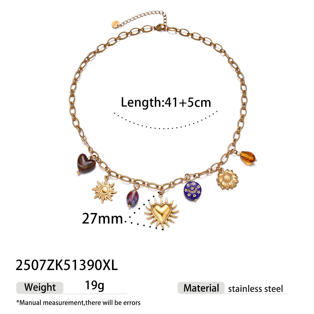 Collar de acero inoxidable TENA Europa y los Estados Unidos Collar de flores de sol de nicho de lujo ligero Acero de titanio no desvanecer joyas explosivas transfronterizas image 8