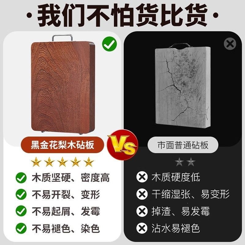 Imported Rosewood Cutting Board, Antibacterial and Mold-Resistant, Household Chopping Board, Solid Wood Cutting Board, Square Chopping Board, Whole Wood Knife Board
