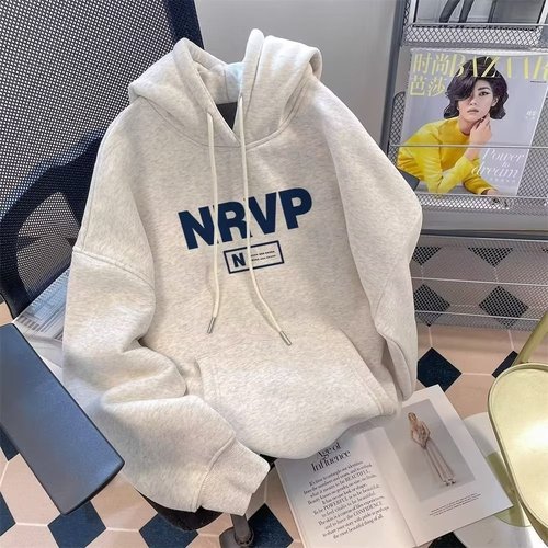 Men's Hooded Sweatshirt Fall and Winter Cool Street Style Cozy Fleece Thick Jacket American Style Outerwear