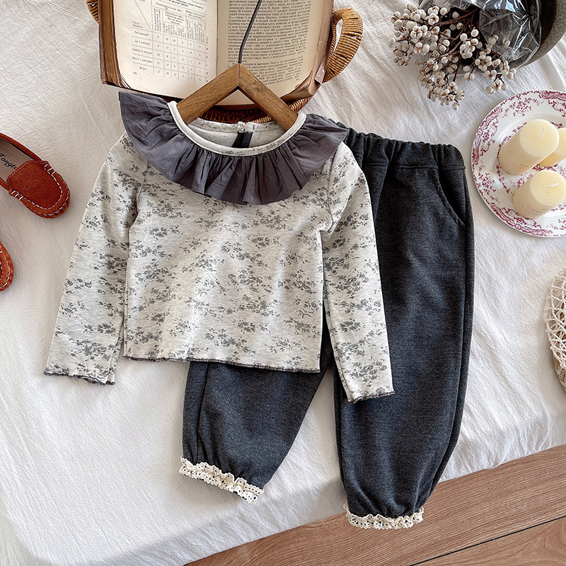 包邮Yikids女童春款套装2025新款韩版小女孩春季两件套洋气小童装