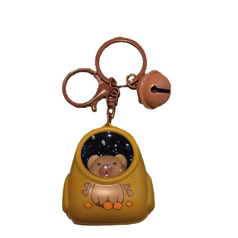 Tarjeta de dibujos animados Llavero de luz de noche de Pibala lindo bolso de capibara luminoso colgante luz ambiental llavero regalo