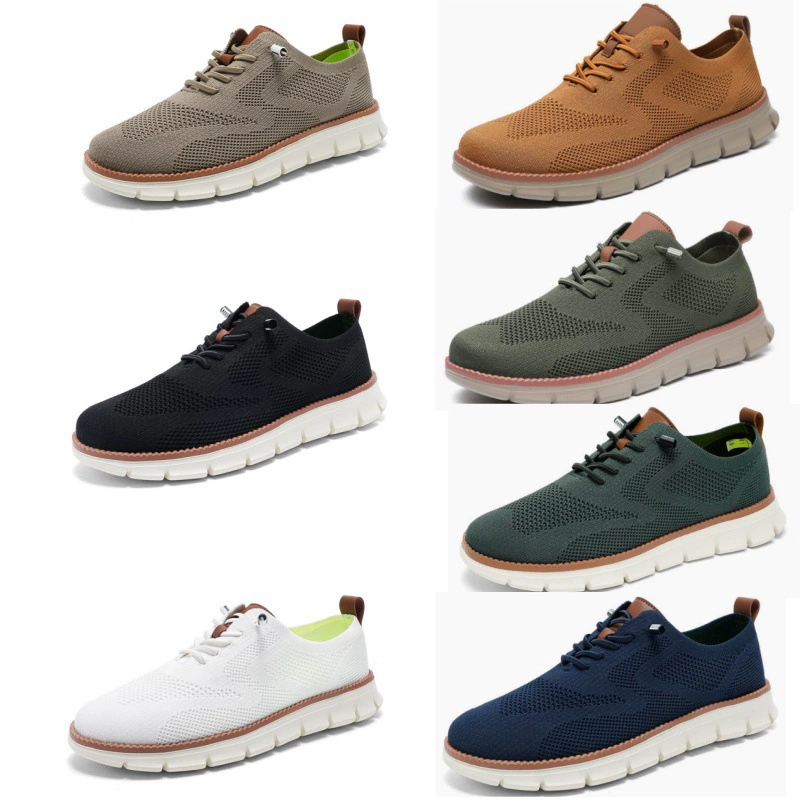 Дышащие летающие ботинки Leoff мужской большой размер Men Loafers 2025 новый трансграничный легкий шнуровка повседневная мужская обувь