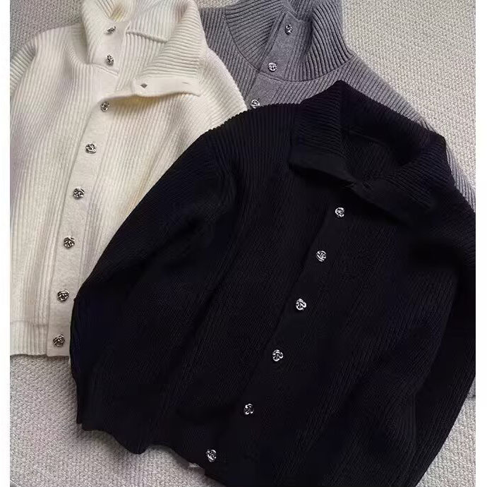 Explosiones transfronterizas de tamaño europeo de tamaño grande medio alto cuello con la solapa camiseta de punto suéter cardigán hombre chaqueta vieja fábrica de viento al por mayor