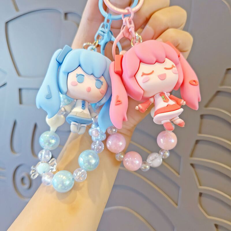 New Foreign Trade Model Hatsune Miku Doll Keychain Pendant Phone Strap Wristband Small Gift Wholesale