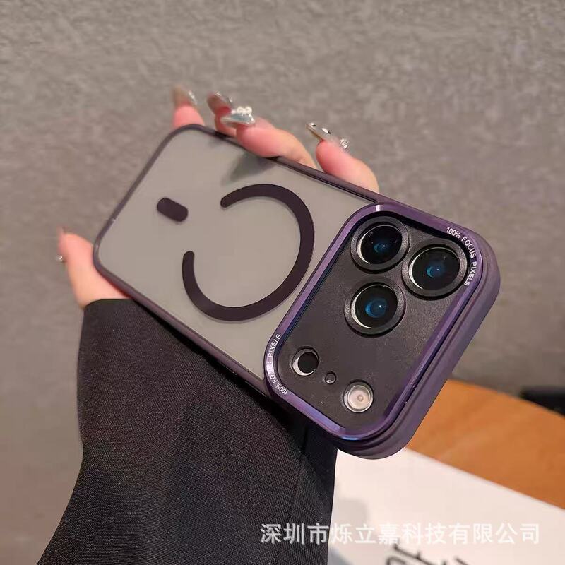 适用iPhone17PROMAX透明磁吸手机壳苹果16金属鹰眼镜头全包保护套|undefined