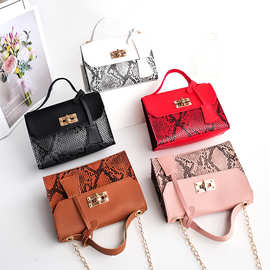 包包Ladies Handbag2022韩版蛇纹小方包东南亚电商批发手提链条包