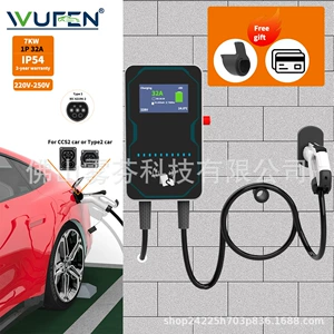 Wufen 7Kw 32A Type 2 Electric Car Charger Charging Station Wallbox Ev Charger Screen 220V