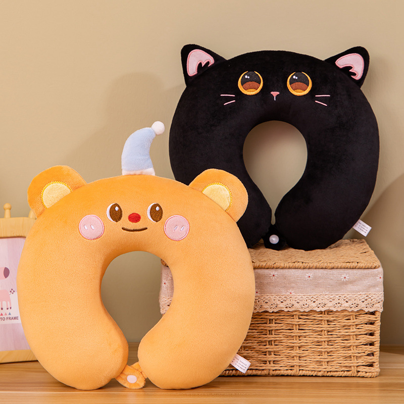 Cuscino da viaggio in memory foam butter bear con mascherina gatto_voghion.com