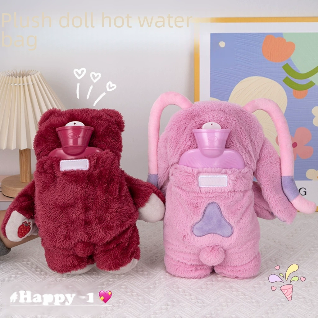 Winter explosion-proof water container, plush cute doll, handheld hand warmer for students