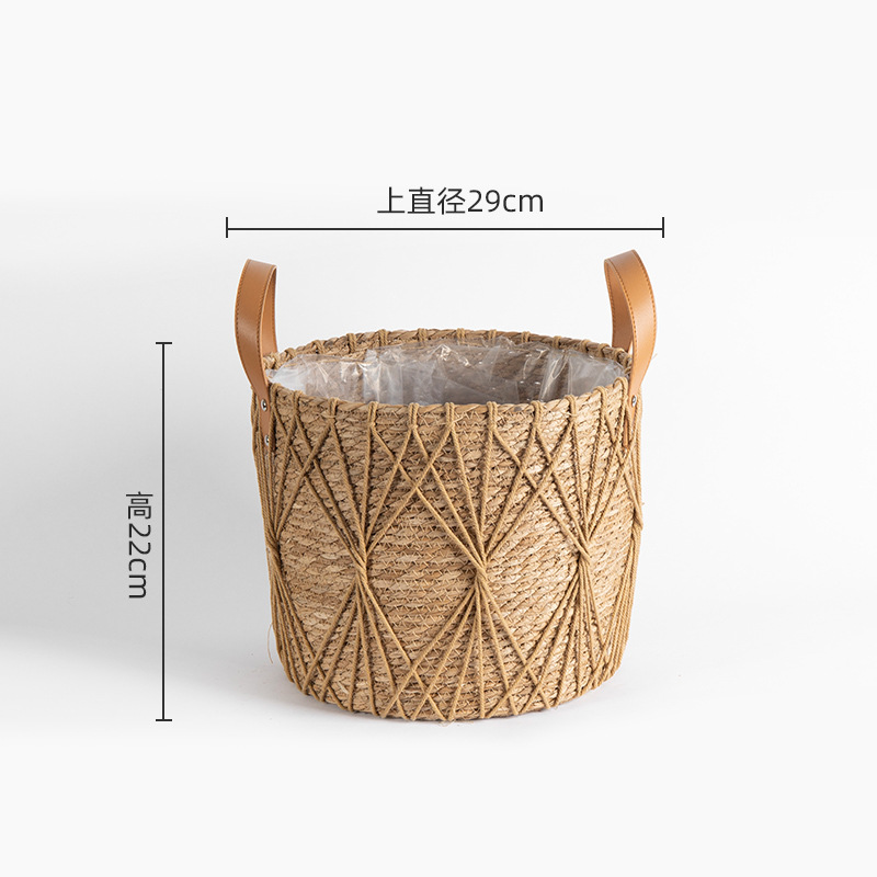 Cesta Decorativa de Hierba Tejida