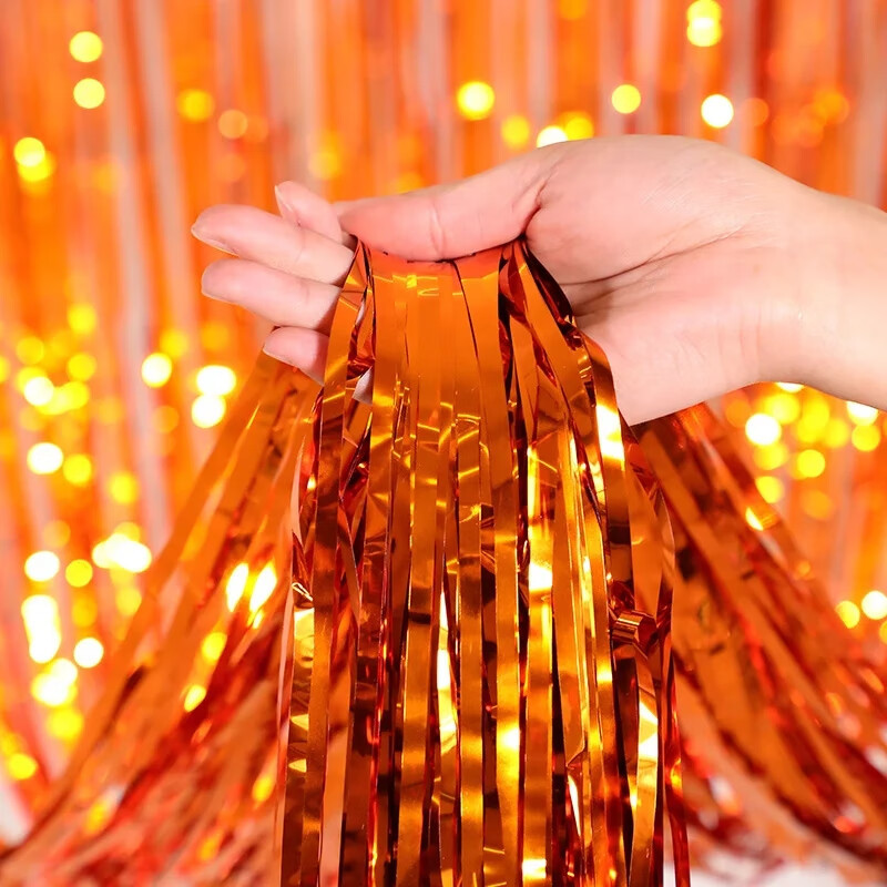 Decoración de bordillo cortina de seda de lluvia fiesta de cumpleaños boda fondo pared decoración de diseño brillante cuadrado cortina de seda de lluvia bordillo