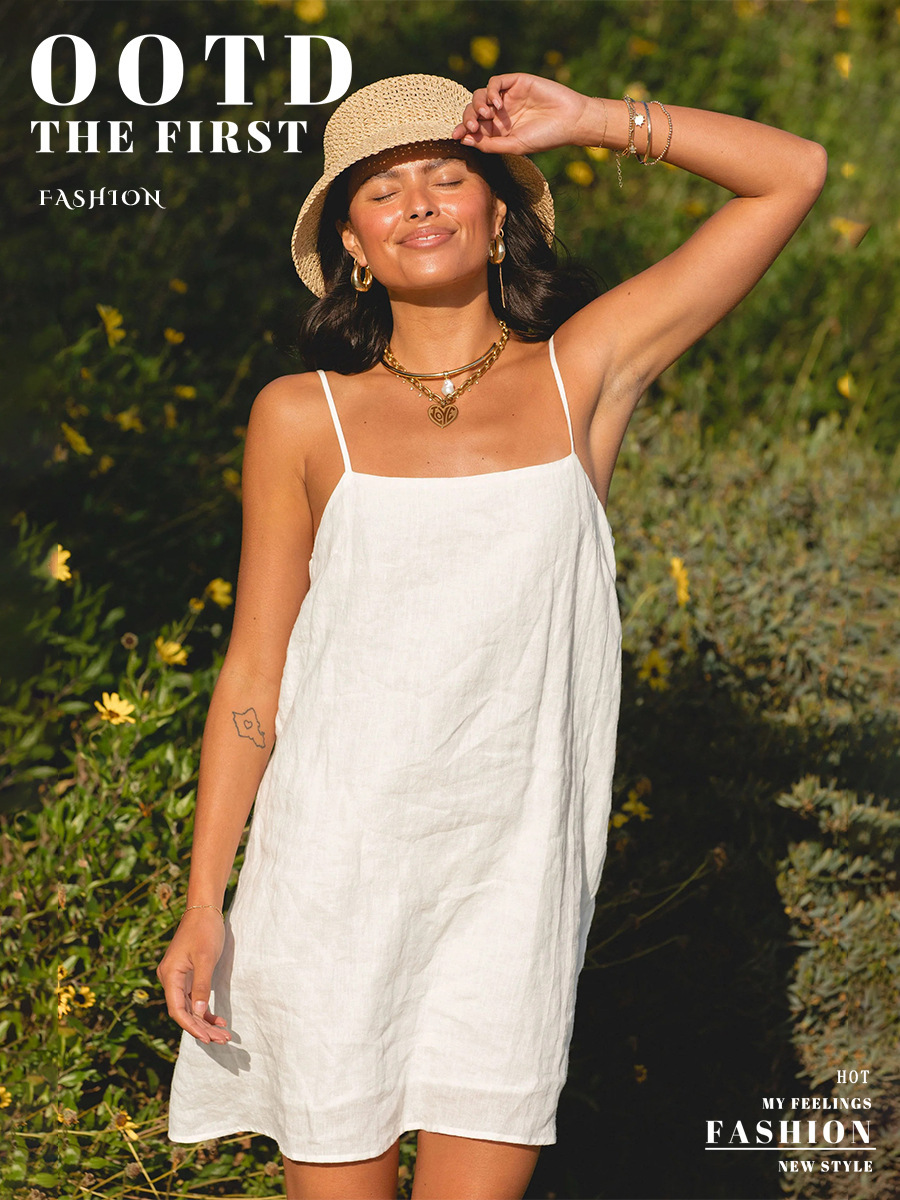 Women's Clothing Summer Style Elegant Casual Relaxed Suspender Short Dress Style Women's Fashion For Formal & Casual_ecoleips.com