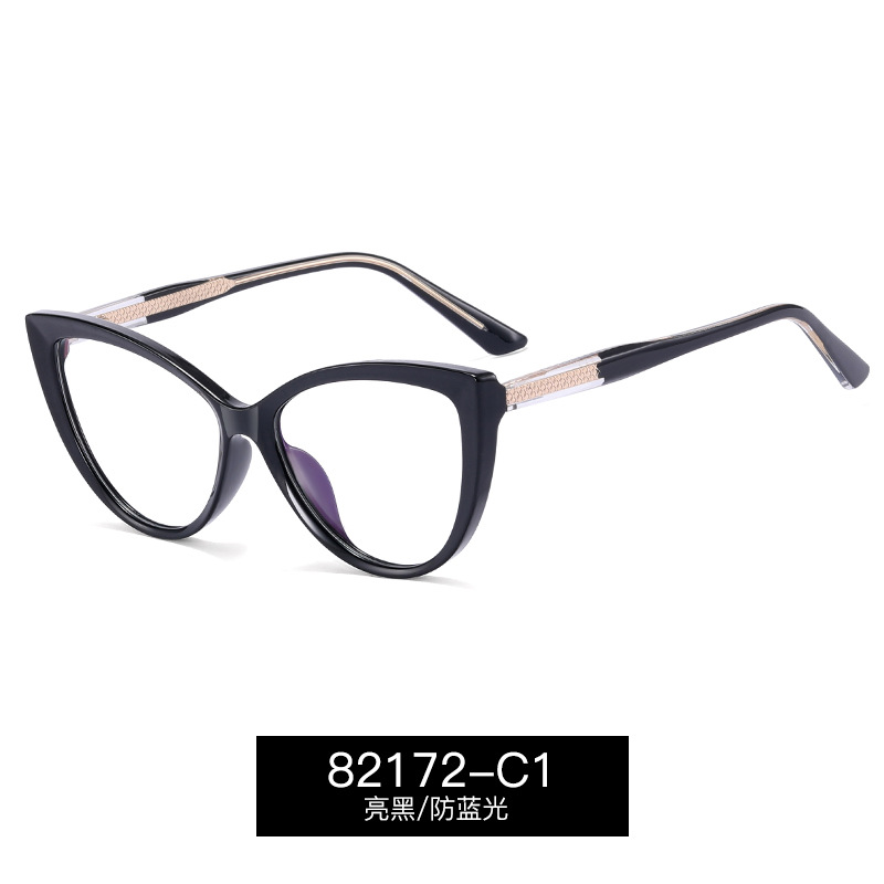 82172 transfronterizos gafas anti-luz azul gafas de miopía TR90 marcos de gafas en marcos de gafas de gato de moda