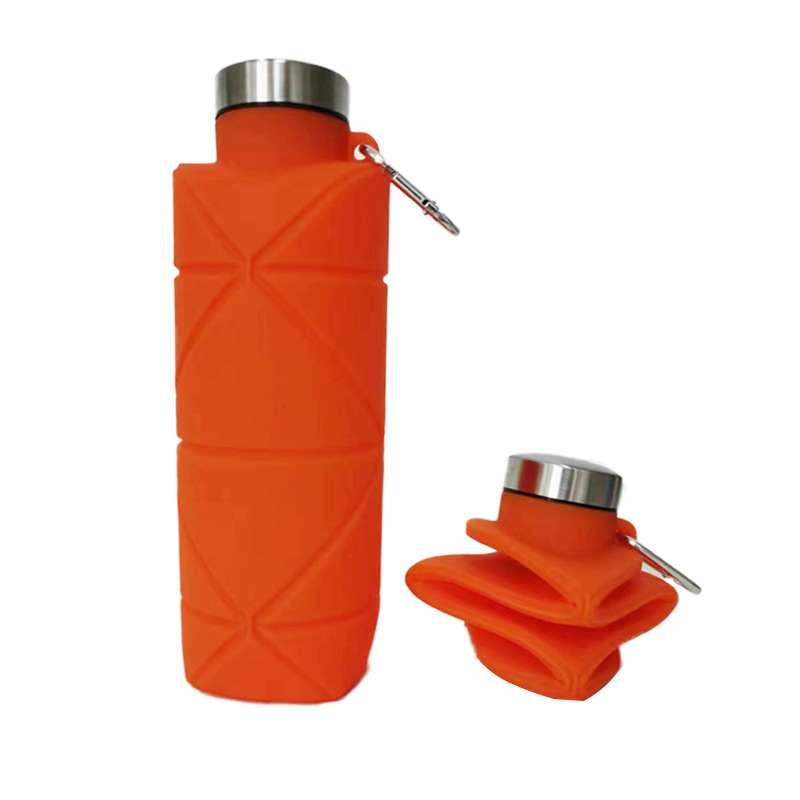 Silicona plegable Copa retráctil Copa compresión deportes viaje portátil botella de agua con mango taza de agua al aire libre Nuevo